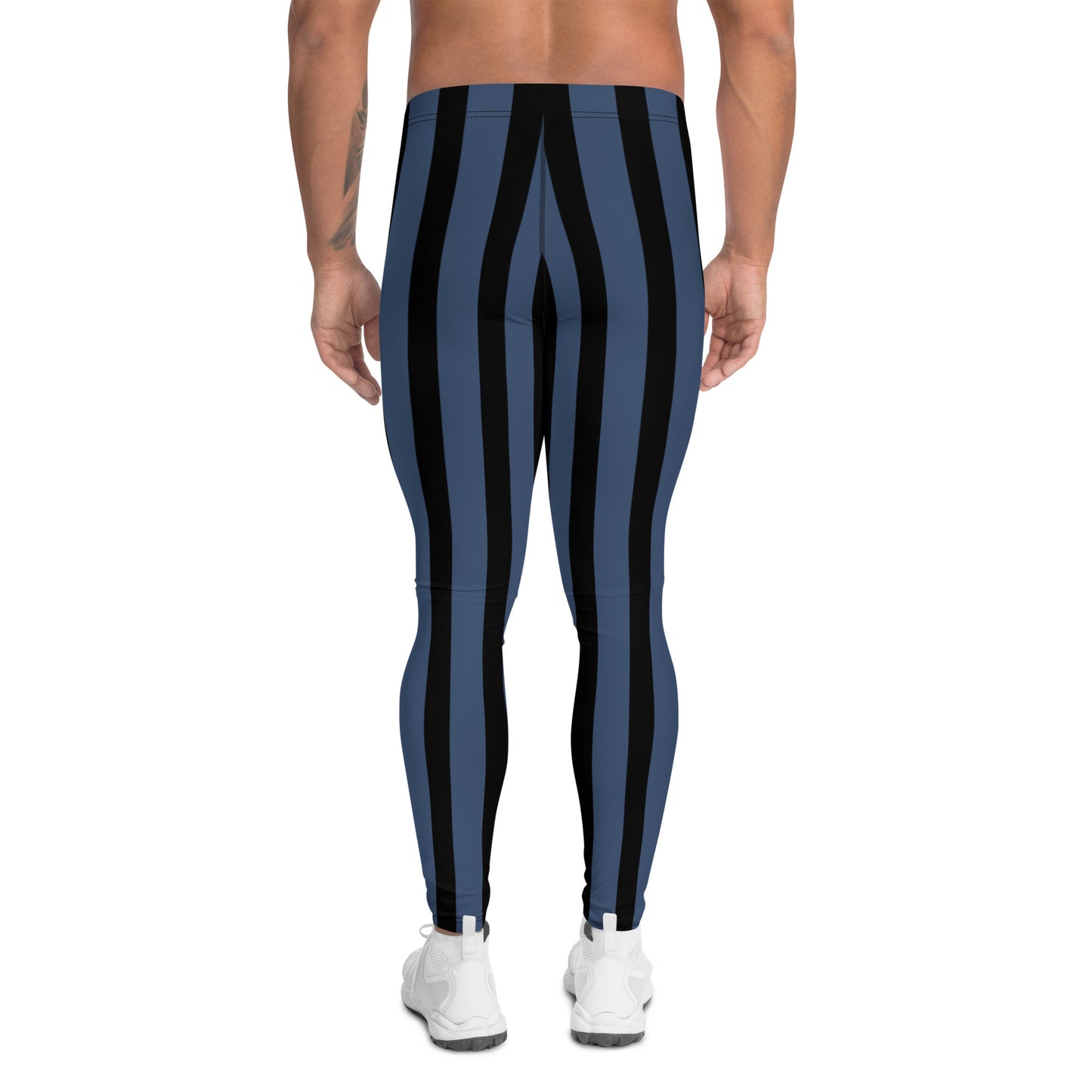 Blue Black Thick Stripe - Third Leg Men's Leggings