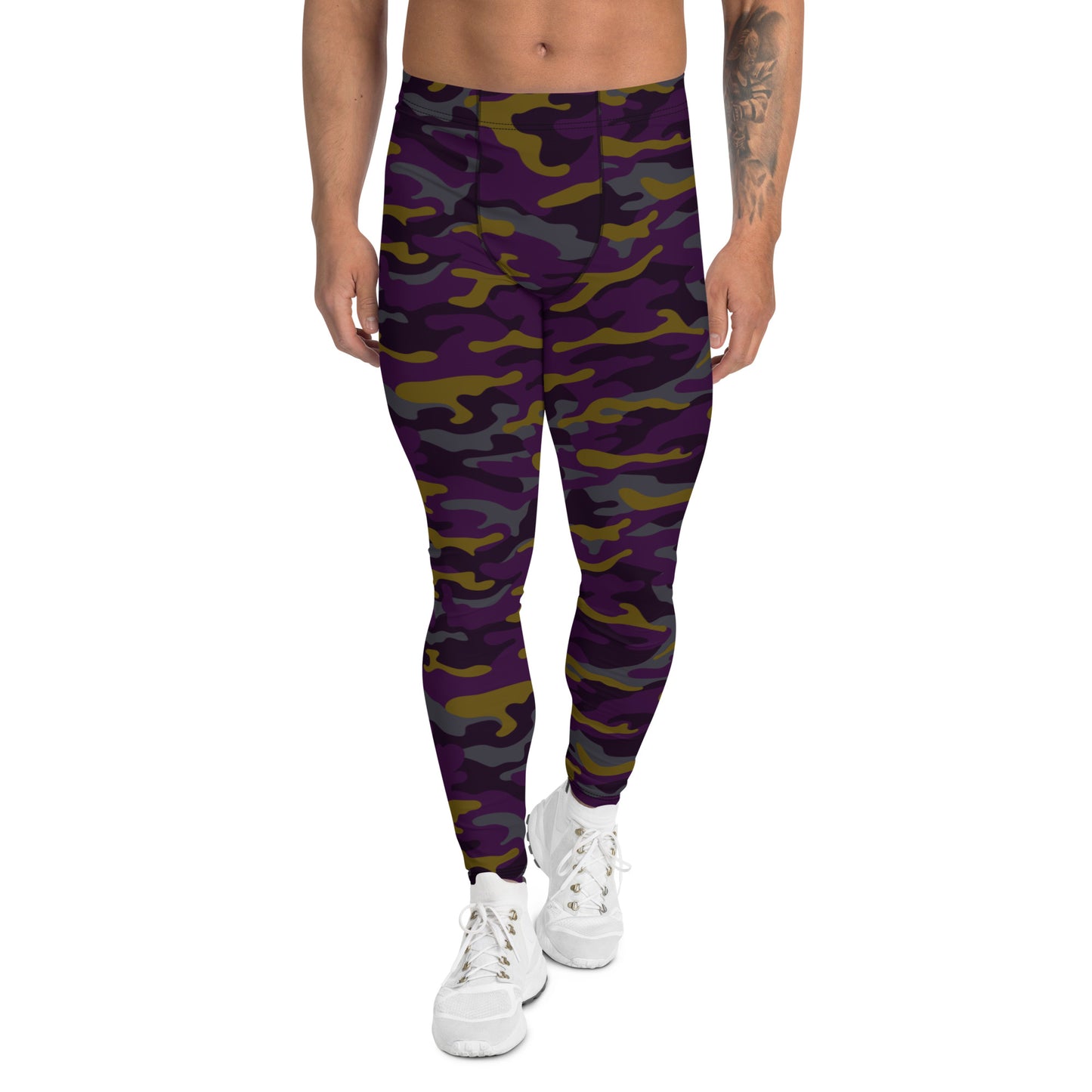 Purple Black Brown Camouflage - Third Leg Men's Leggings
