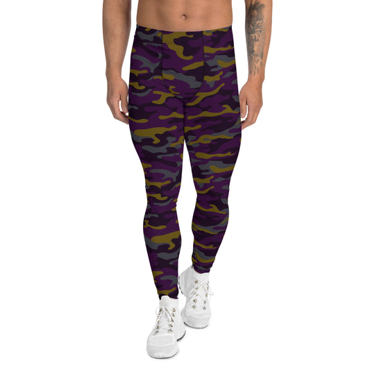 Purple Black Brown Camouflage - Third Leg Men's Leggings