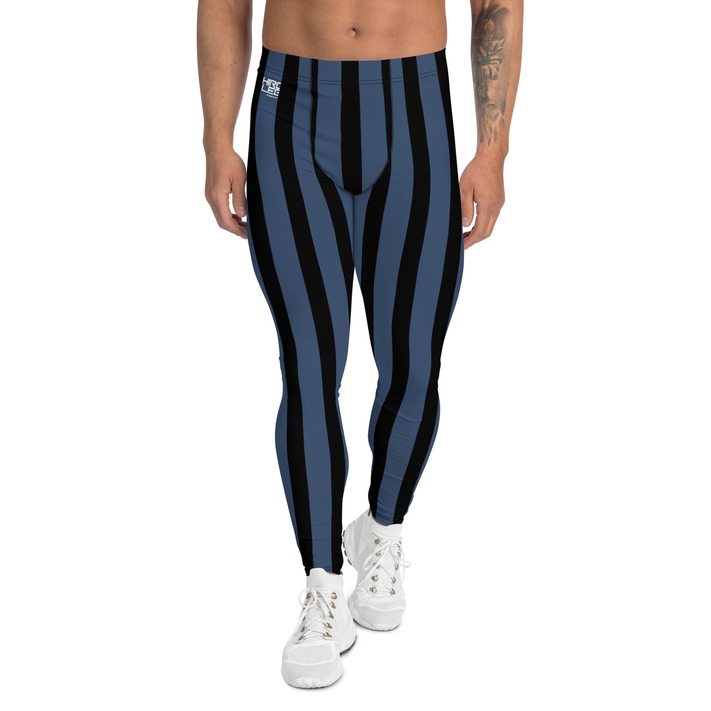 Blue Black Thick Stripe - Third Leg Men's Leggings