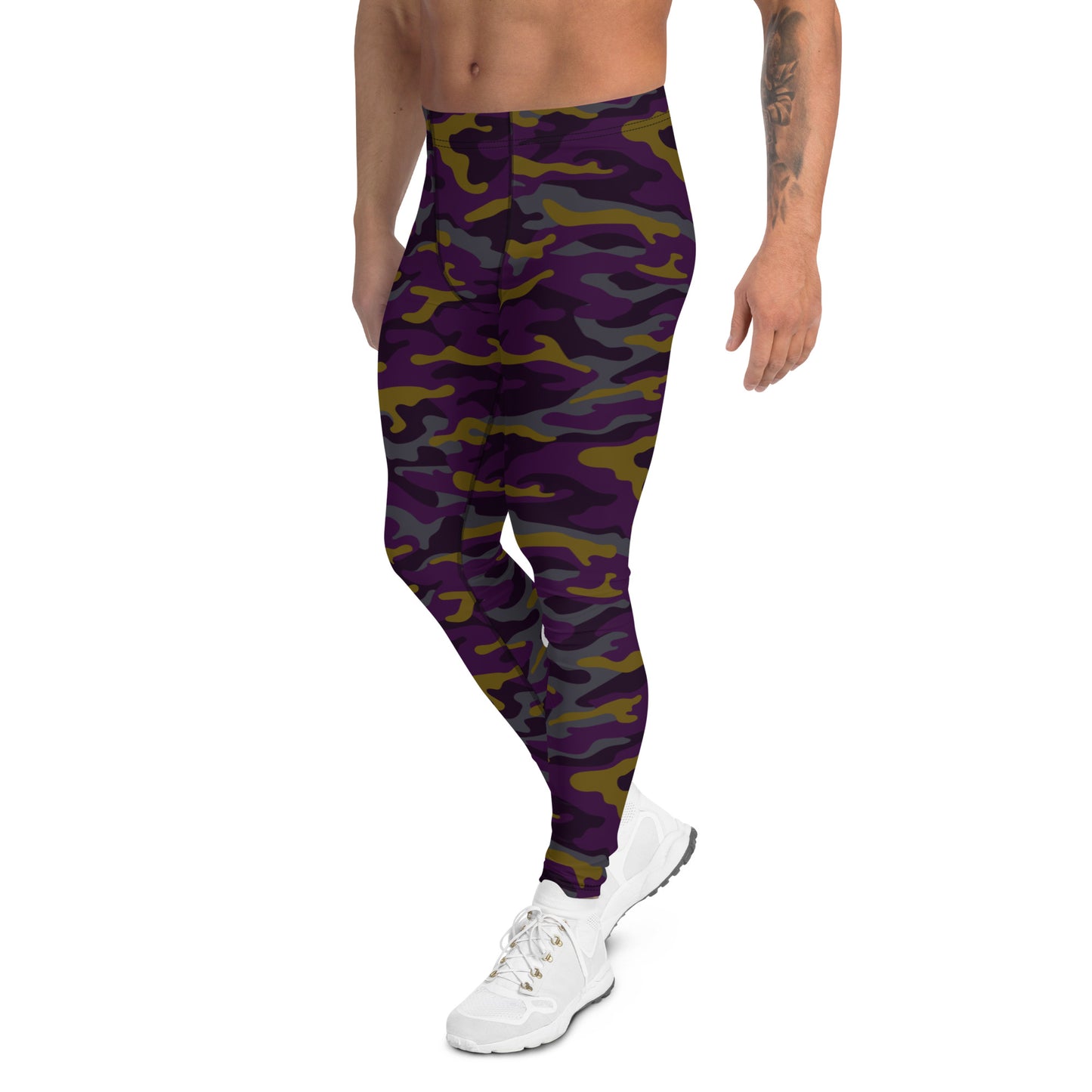 Purple Black Brown Camouflage - Third Leg Men's Leggings