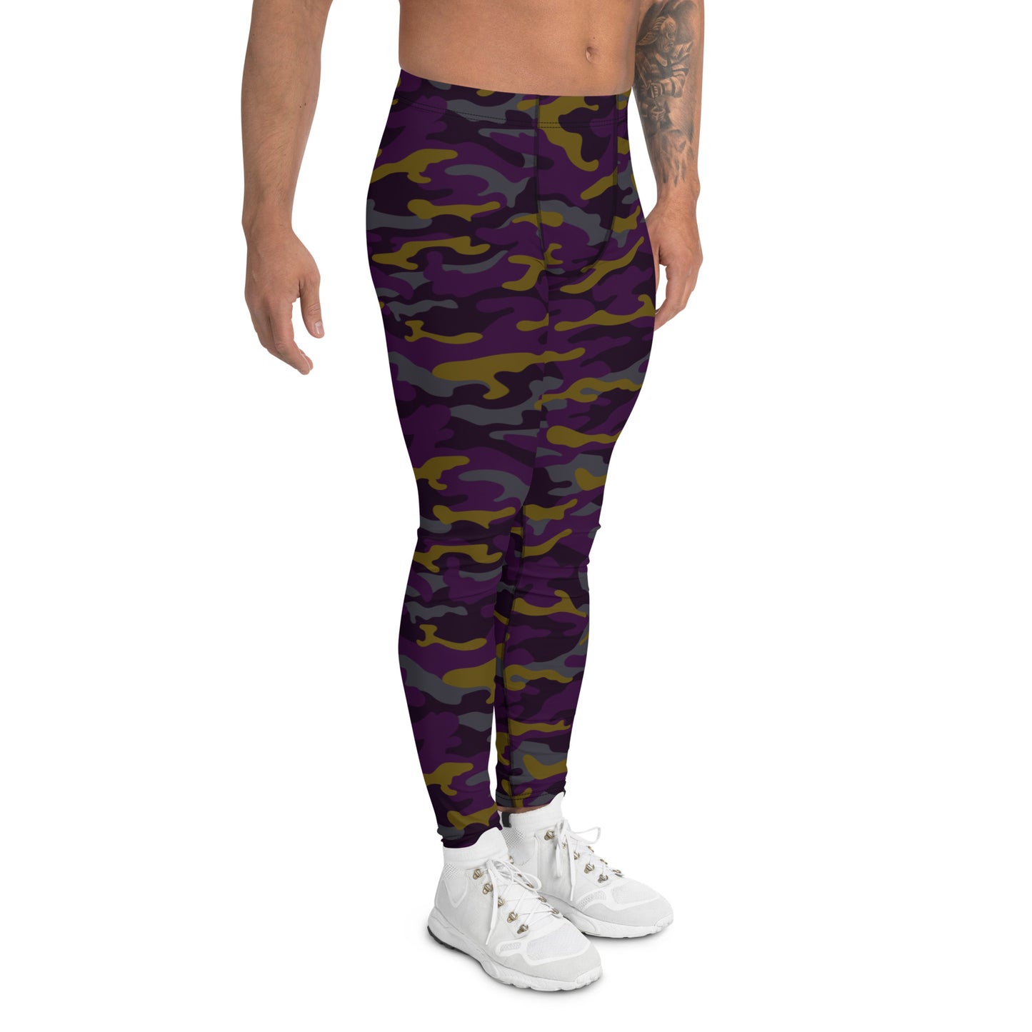 Purple Black Brown Camouflage - Third Leg Men's Leggings