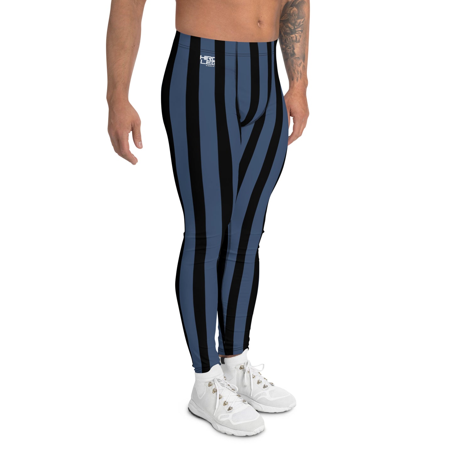 Blue Black Thick Stripe - Third Leg Men's Leggings